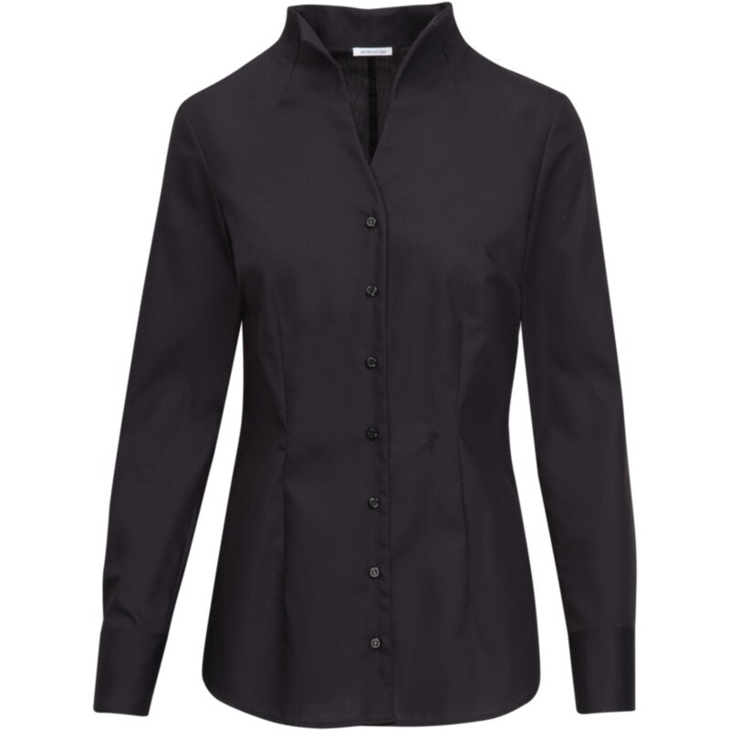 Dámská elegantní černá non iron slim fit košile se stojáčkem