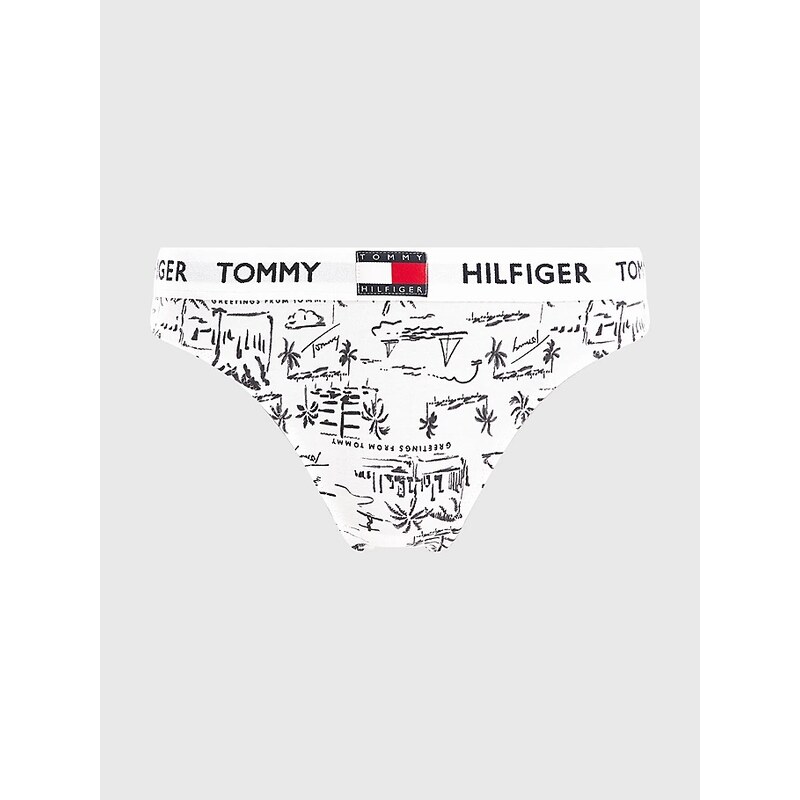 Calvin Klein Dámská tanga Tommy Hilfiger, bílá s potiskem