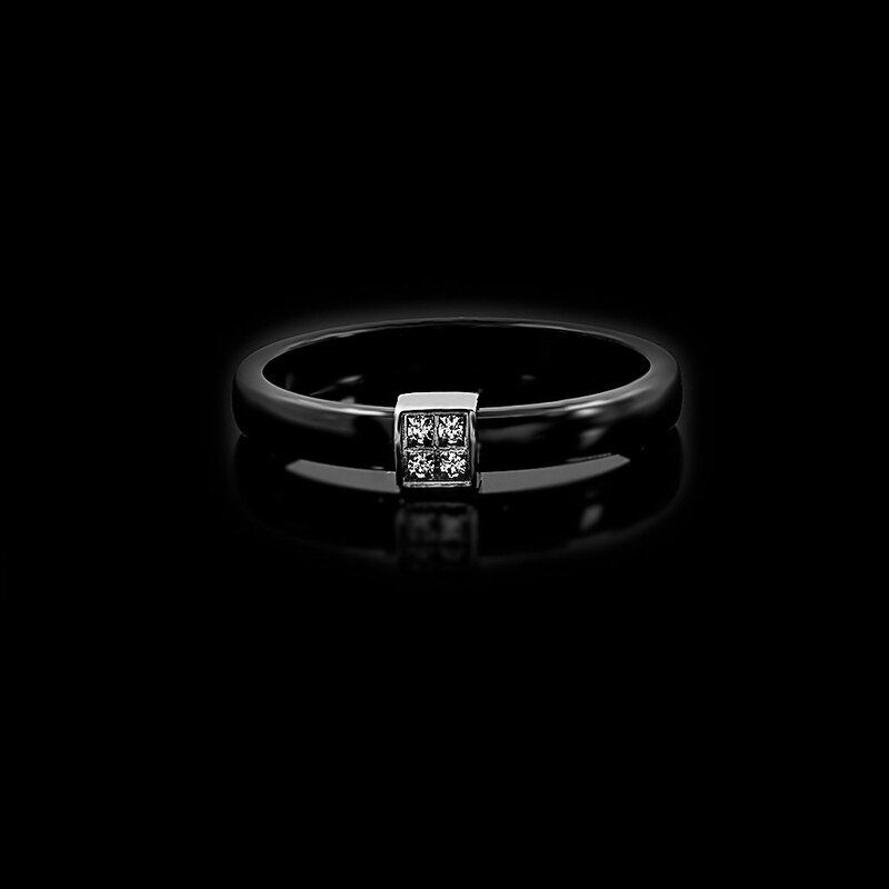*Dámský keramický prsten v sytě černém provedení | DG Šperky