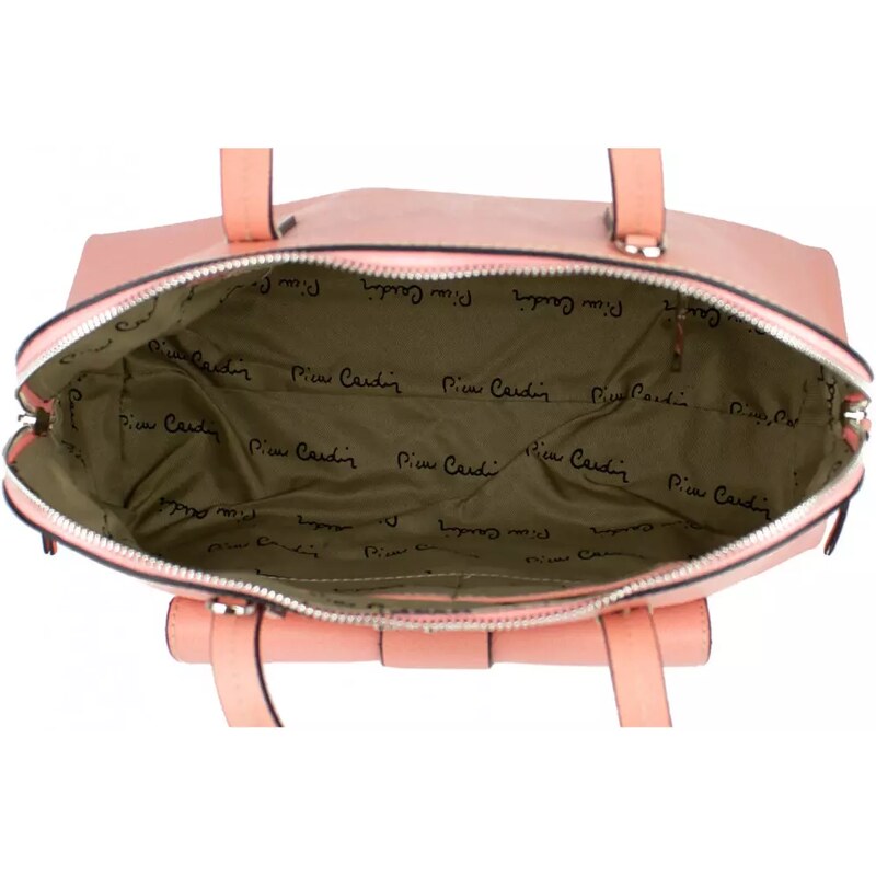 PIERRE CARDIN Francouzská kožená kabelka Odette Světle růžová