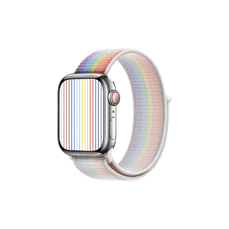 Crested Pride bíloduhový provlékací řemínek na suchý zip pro Apple Watch 38, 40 a 41 mm