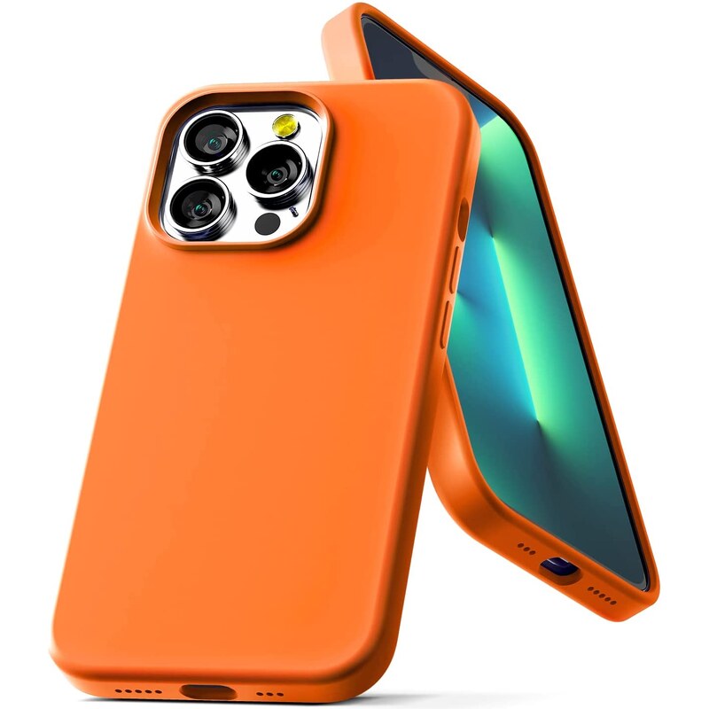 Ochranný kryt pro iPhone 13 Pro - Mercury, Silicone Tangerine