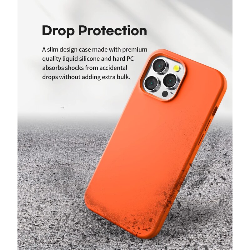 Ochranný kryt pro iPhone 13 Pro - Mercury, Silicone Tangerine