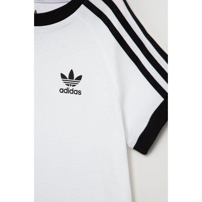 Dětské bavlněné tričko adidas Originals bílá barva, s aplikací