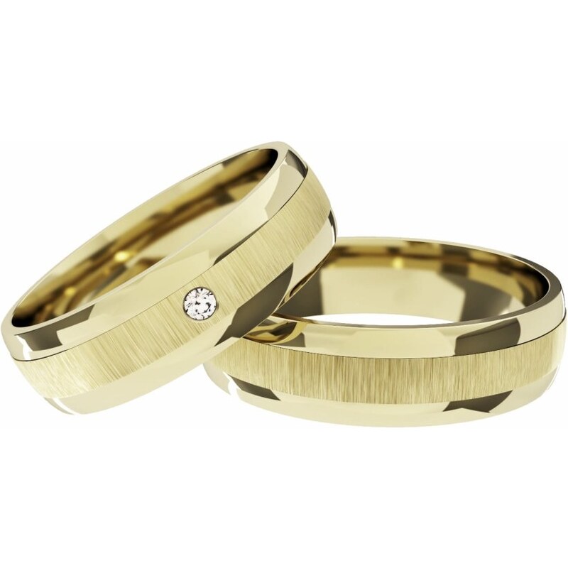 Celozlaté snubní prsteny Primossa, žluté zlato - vzor č. 872