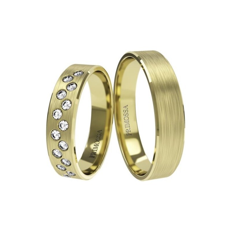 Snubní prsteny Primossa, žluté zlato - vzor č. 1182
