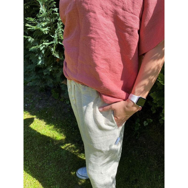Tom Linen Dámské Lněné kalhoty Melange natural Velikost: S