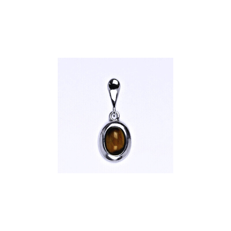 Zlatý přívěsek, přírodní Tygří oko 7x5 mm , bílé i žluté 71969199