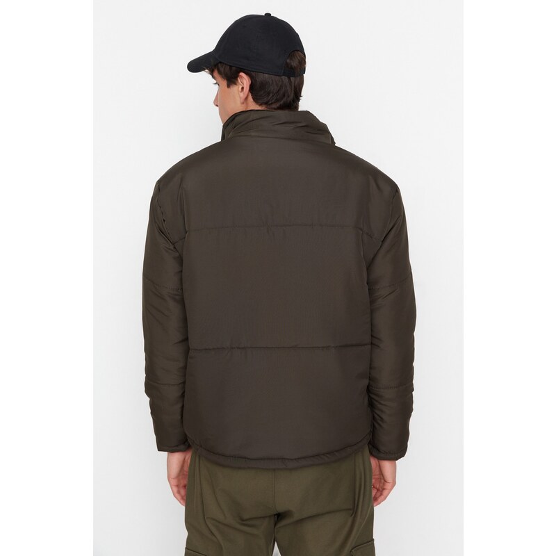 Péřová bunda Trendyol Dark Khaki Regular Fit