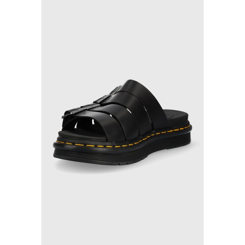 Kožené pantofle Dr. Martens pánské, černá barva, DM27398001.Tate-Black.Bran