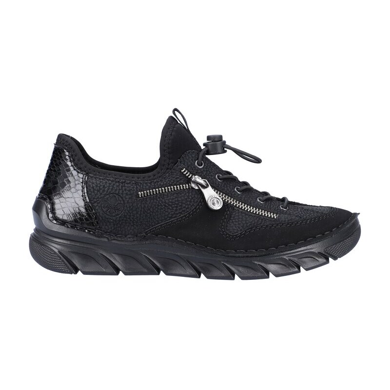 Sneakers tenisky v zajímavém zpracování Rieker 55062-00 černá