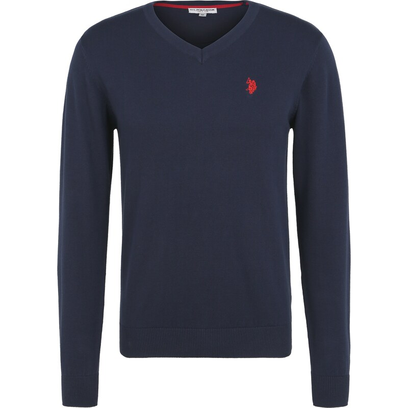U.S. POLO ASSN. Svetr marine modrá / červená