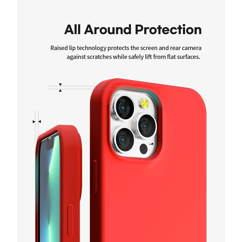 Ochranný kryt pro iPhone 13 Pro - Mercury, Silicone Red
