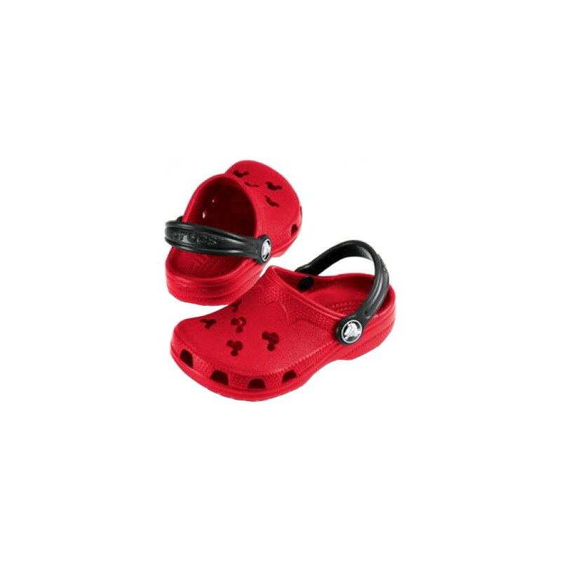 Crocs Červené dětské pantofle Mickey Mouse Kids‘ Classic Red-Black 10036-643 33-34
