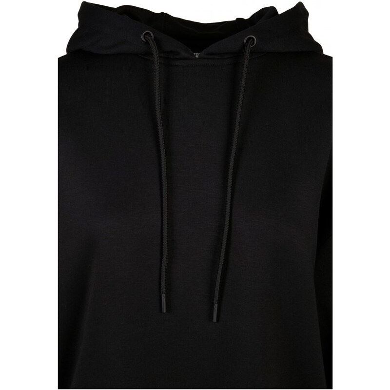 Dámská mikina Urban Classics Modal Terry Long Hoody Dress - černá