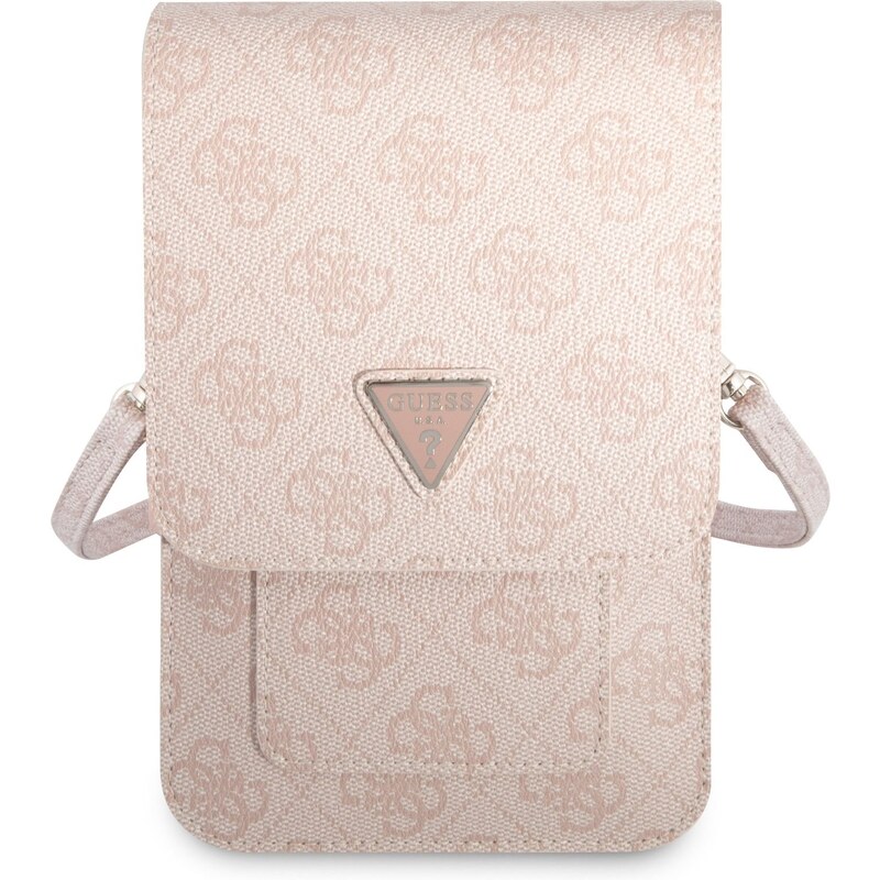 Univerzální pouzdro / taška s kapsou na mobil - Guess, 4G Triangle Logo Bag Pink