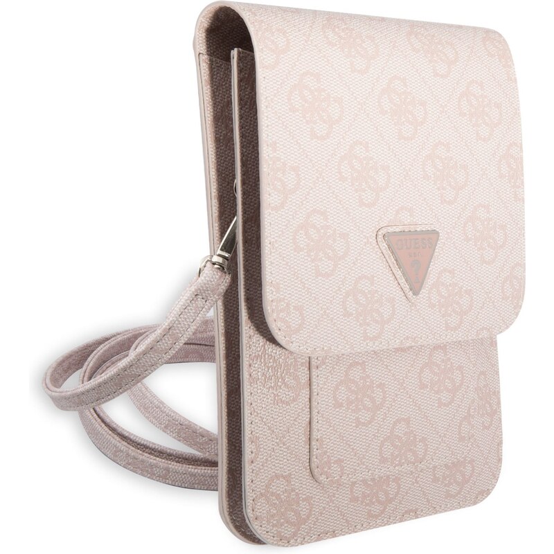 Univerzální pouzdro / taška s kapsou na mobil - Guess, 4G Triangle Logo Bag Pink