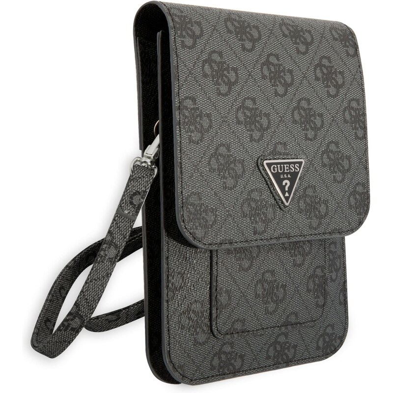 Univerzální pouzdro / taška s kapsou na mobil - Guess, 4G Triangle Logo Bag Gray