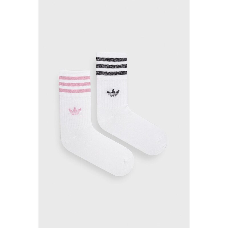 Ponožky adidas Originals (2-pack) dámské, bílá barva, HK0301