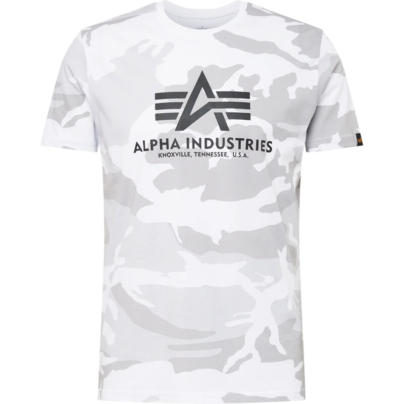ALPHA INDUSTRIES Tričko kámen / světle šedá / černá / bílá