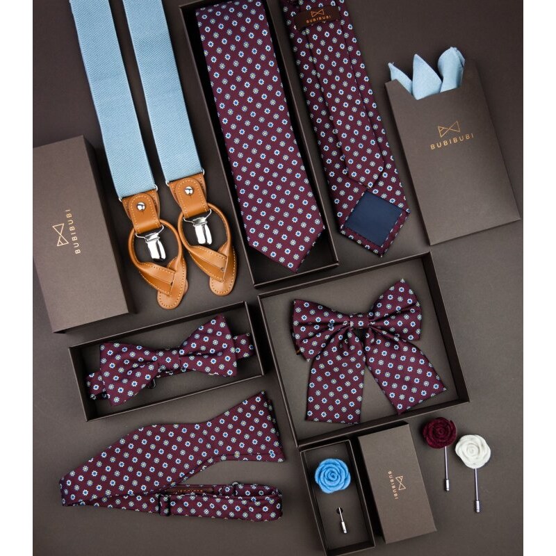 BUBIBUBI Vínová kravata Firenze