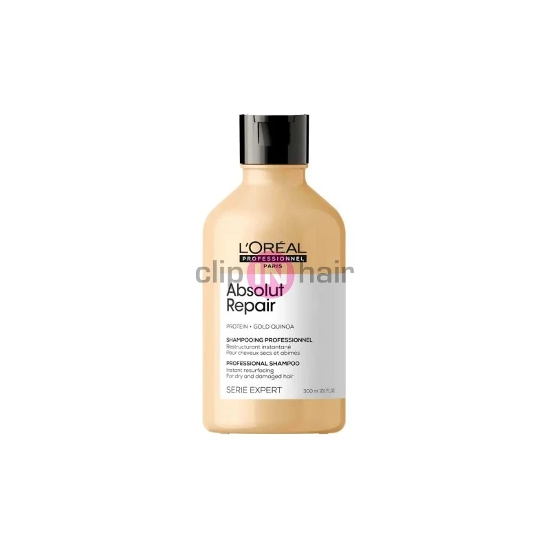 Clipinhair Loreal Serie Expert Absolut Repair Gold Quinoa + Protein šampon  pro poškozené vlasy 300ml - GLAMI.cz