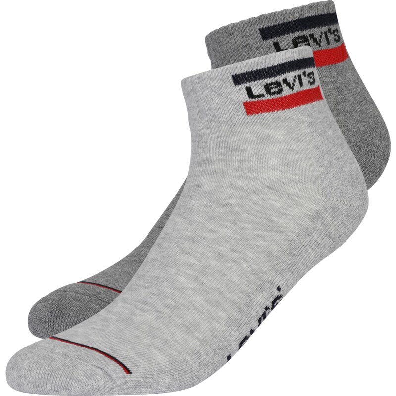 LEVIS  Ponožky šedý melír / světle červená