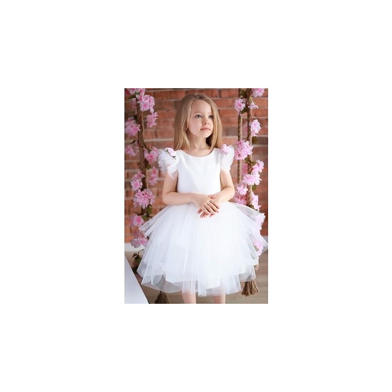Ewa line Luxusní bílé šaty pro družičky Roses
