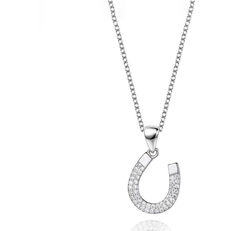 GRACE Silver Jewellery Stříbrný náhrdelník PODKOVA pro štěstí - stříbro 925/1000