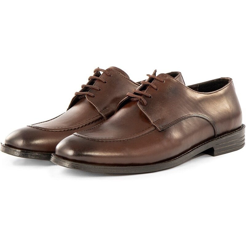 Ducavelli Tira Genuine Leather Men's Classic Shoes, Derby Classic Shoes, Lace-Up Classic Shoes.