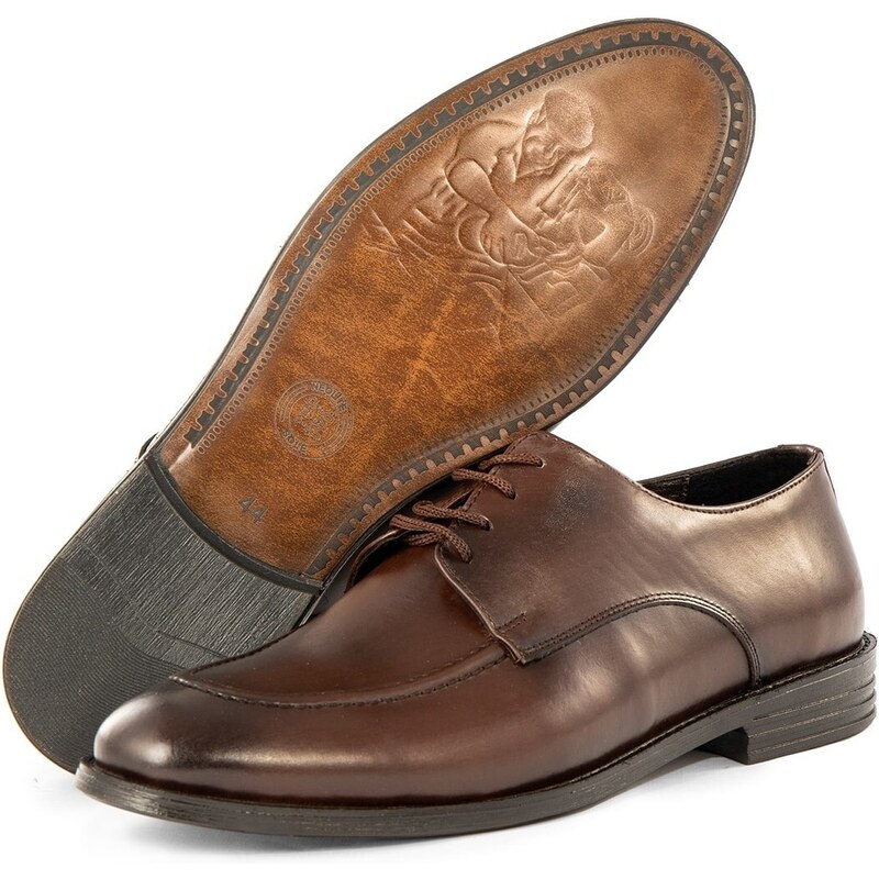 Ducavelli Tira Genuine Leather Men's Classic Shoes, Derby Classic Shoes, Lace-Up Classic Shoes.