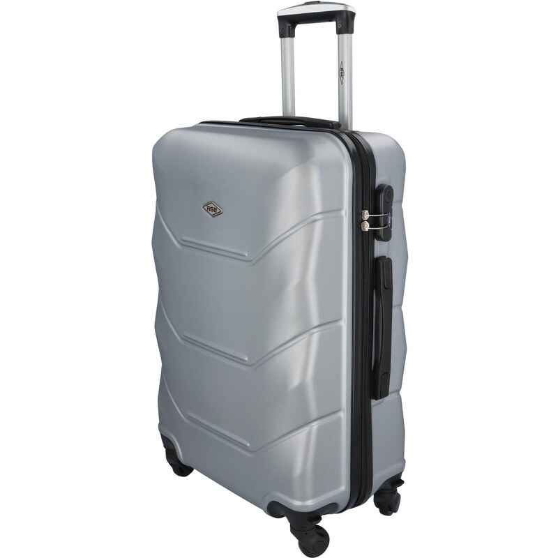 RGL Cestovní plastový kufr Sonrado vel. XL, stříbrná