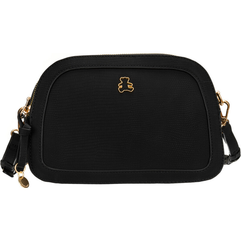 BASIC LULU CASTAGNETTE CROSSBODY S PLETENÝM POPRUHEM RITTA NOIR Černá