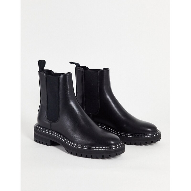 ONLY chelsea boot with contrast stitch in black