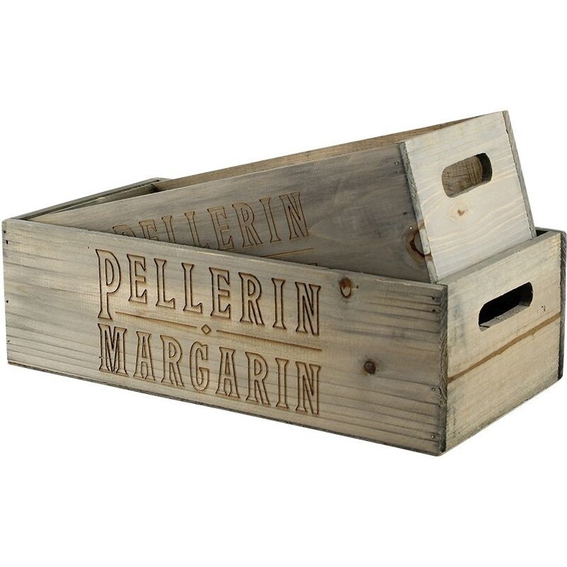 Strömshaga Sada 2 ks dřevěných boxů Pellerin Margarin