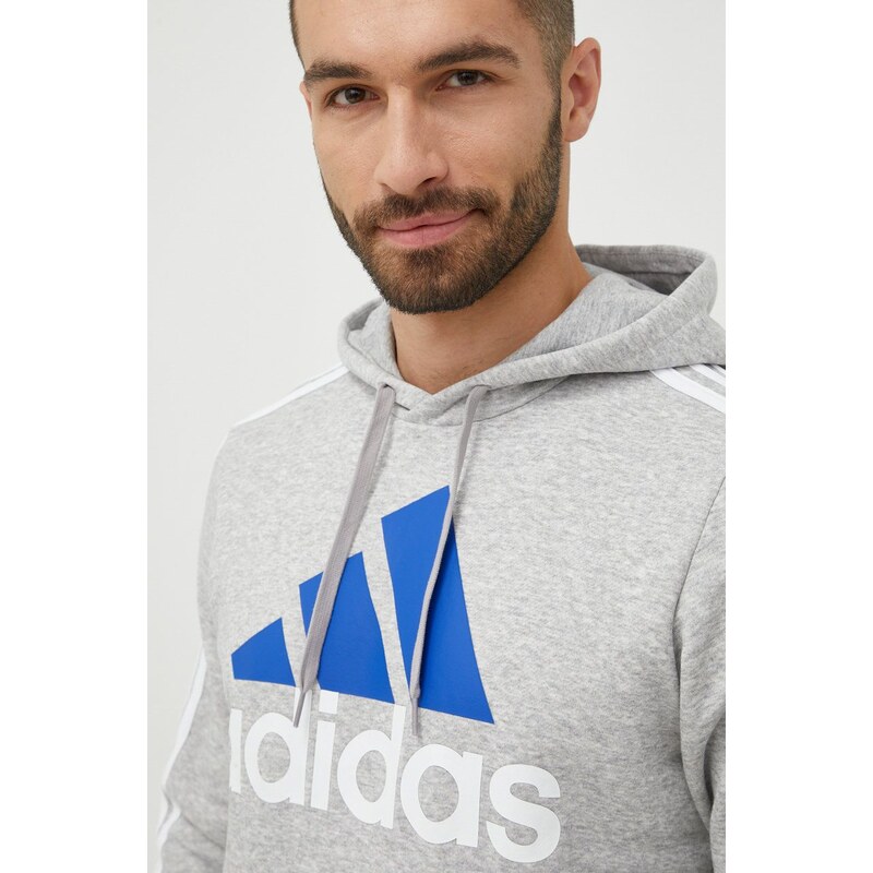 Mikina adidas pánská, šedá barva, melanžová