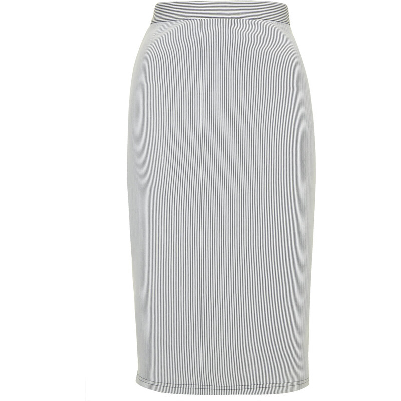 Topshop Pinstripe Midi Skirt