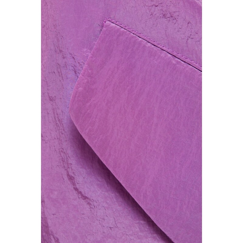 Bunda Emporio Armani dámská, fialová barva, přechodná, oversize