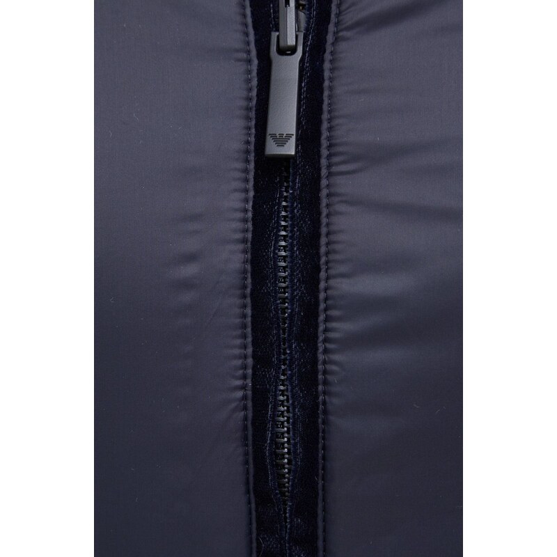 Oboustranná bunda Emporio Armani dámská, tmavomodrá barva, přechodná