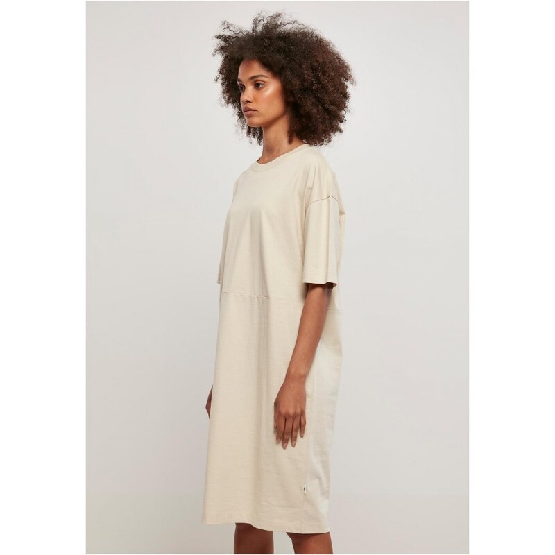 Dámské šaty Urban Classics Organic Oversized Slit - softseagrass