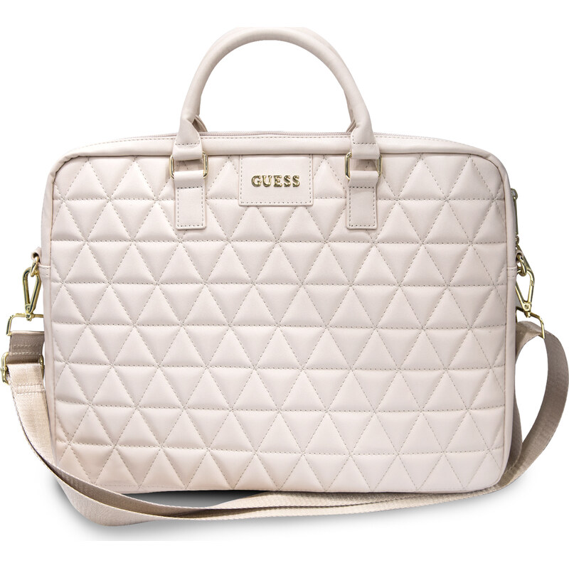 Guess Quilted Taška pro Notebook 15" Pink