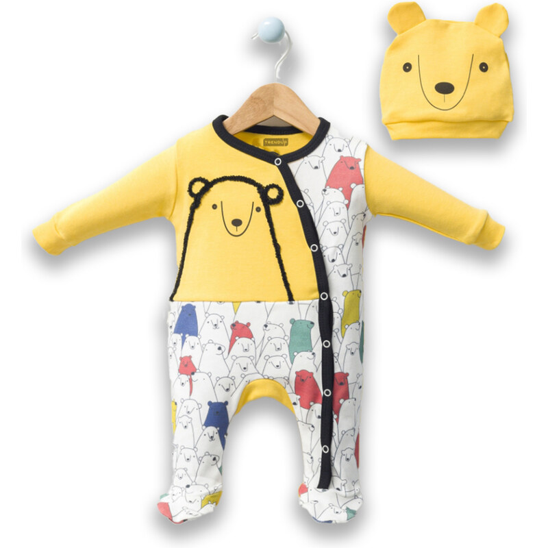 TrendUpcz Overal a čepice Big Bear, Žlutá | Dětské a kojenecké oblečení