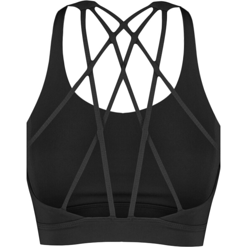 Trendyol Black Support/Shaping Back Cross-Band Detail Knitted Sports Bra