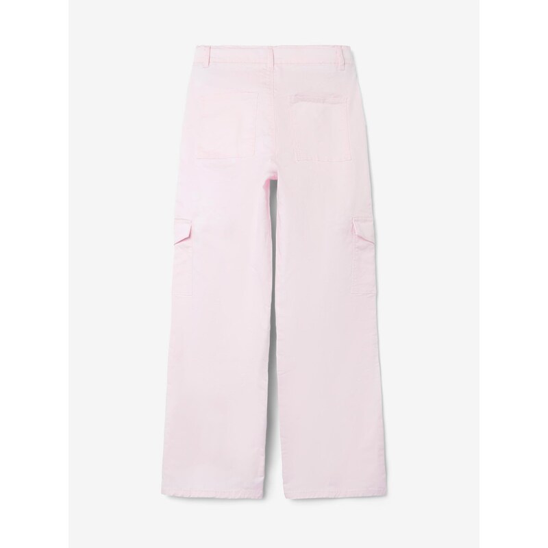 Světle růžové holčičí široké kalhoty s kapsami LIMITED by name it - Holky