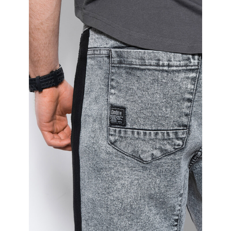 Ombre Clothing Pánské džínové šortky Dylan šedá W363