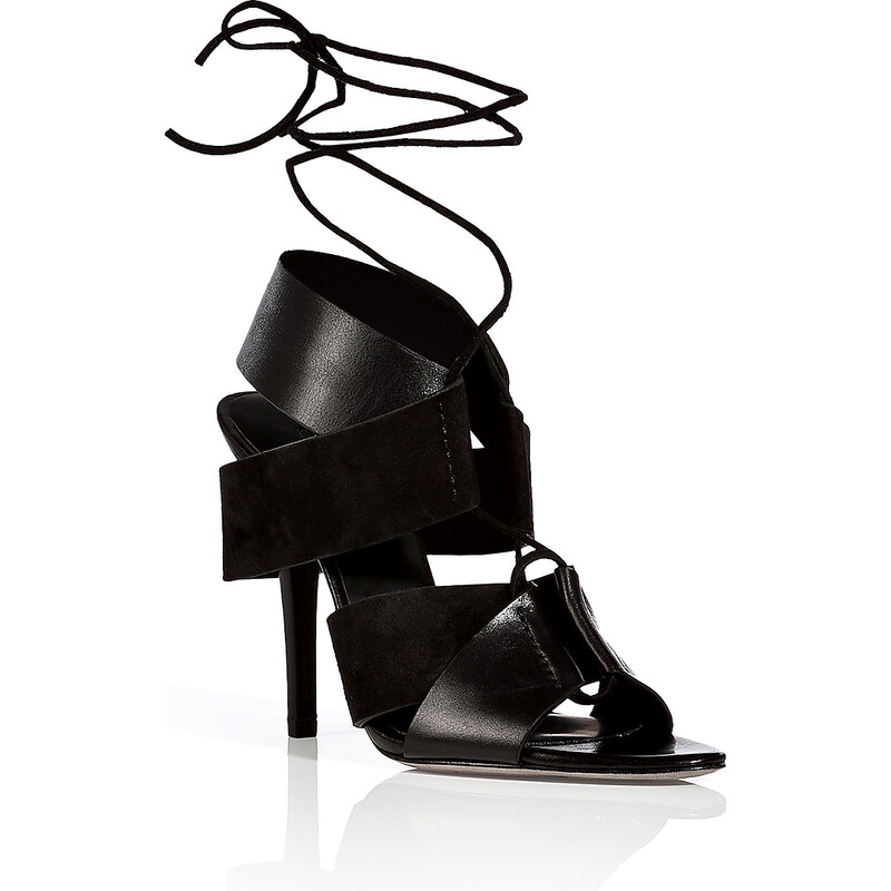 Alexander Wang Leather/Suede Laced Front Sandals