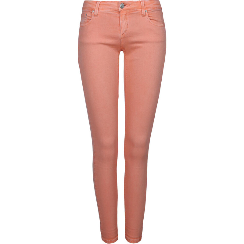 Tally Weijl Orange Cropped Skinny Pants with Low Rise