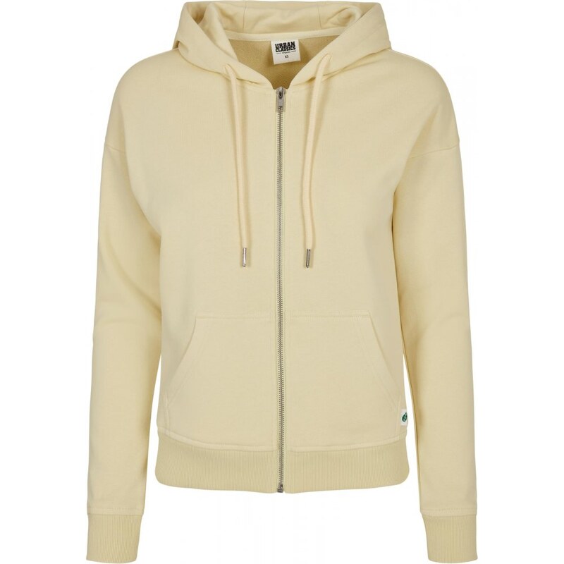 URBAN CLASSICS Ladies Organic Terry Zip Hoody - softyellow