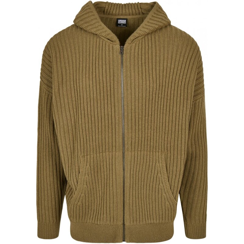 URBAN CLASSICS Knitted Zip Hoody - tiniolive