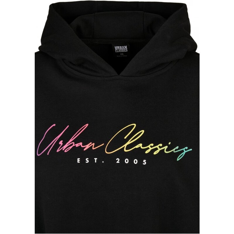 URBAN CLASSICS Ladies Oversized Rainbow Hoody - black